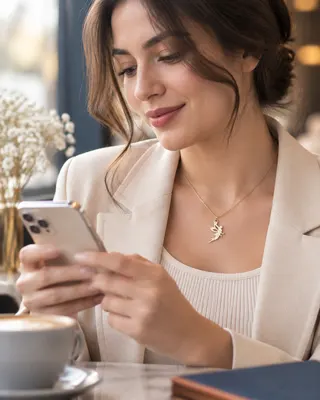 گالری طلا و جواهر دیدار - استایل چک کردن گوشی